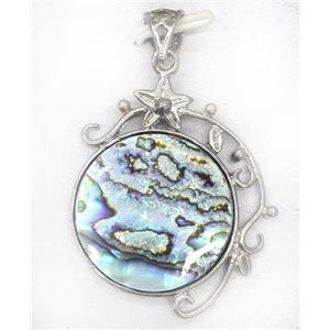 Paua Abalone shell pendant, approx 30-50mm