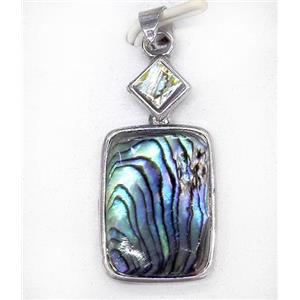 Paua Abalone shell pendant, approx 20-40mm