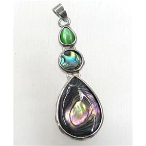 Paua Abalone shell pendant, approx 16-40mm