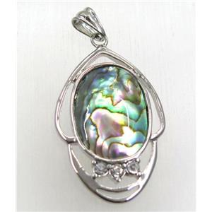 Paua Abalone shell pendant, approx 30-50mm