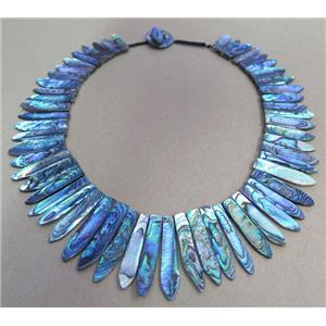 Paua Abalone shell necklace, approx 20-50mm