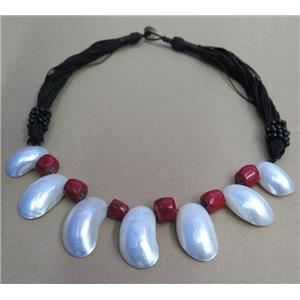 freshwater shell pearl necklace collar, approx 20-50mm