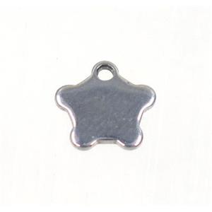 stainless steel star pendant, approx 7mm dia