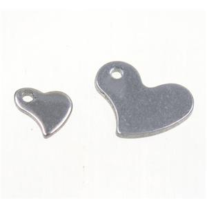 stainless steel heart pendant, approx 8-11mm