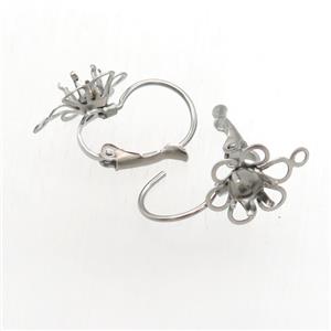 stainless steel leaveback earring with bail, approx 10-16mm