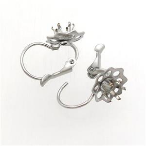 stainless steel leaveback earring with bail, approx 10-16mm