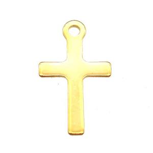 stainless steel cross pendant, gold plated, approx 10-16mm