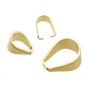 stainless steel Pinch Bail, gold plated, approx 13x18mm