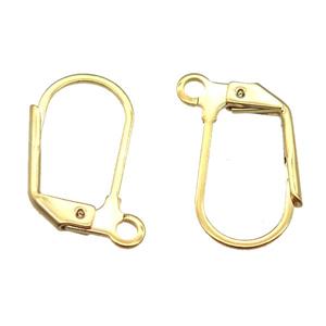 stainless steel Leaveback Earrings, gold plated, approx 10-19mm