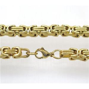 stainless steel necklace, gold plated, approx 6.5mm, 60cm length