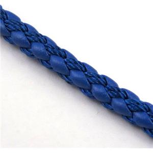 PU leather cord, round, approx 5mm dia