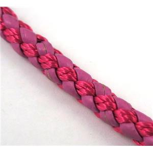 PU leather cord, round, approx 5mm dia