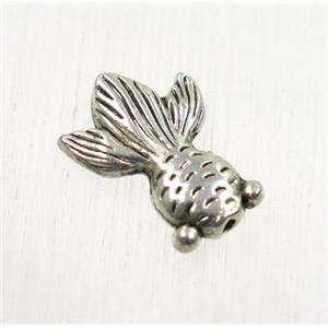 tibetan silver zinc fish beads, non-nickel, approx 11x15mm