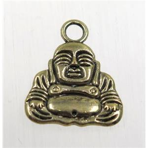 tibetan silver zinc buddha pendant, non-nickel, antique bronze, approx 15x17mm