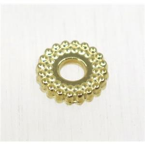 tibetan silver zinc beads, non-nickel, gold plated, approx 8mm dia, 2.5mm hole