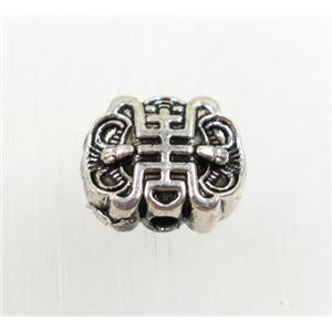 tibetan silver zinc beads, non-nickel, approx 10x11.5mm