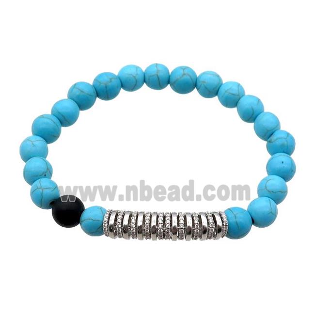 blue Turquoise Bracelet, stretchy