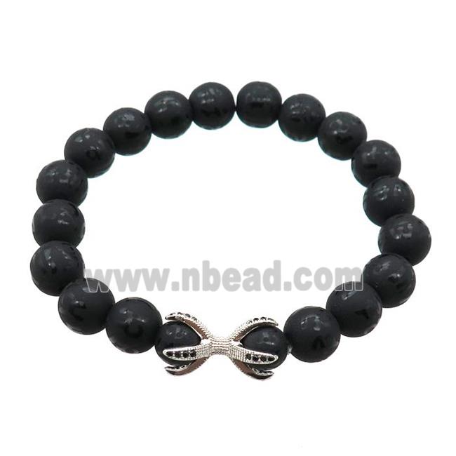 black Onyx Agate Bracelet, stretchy