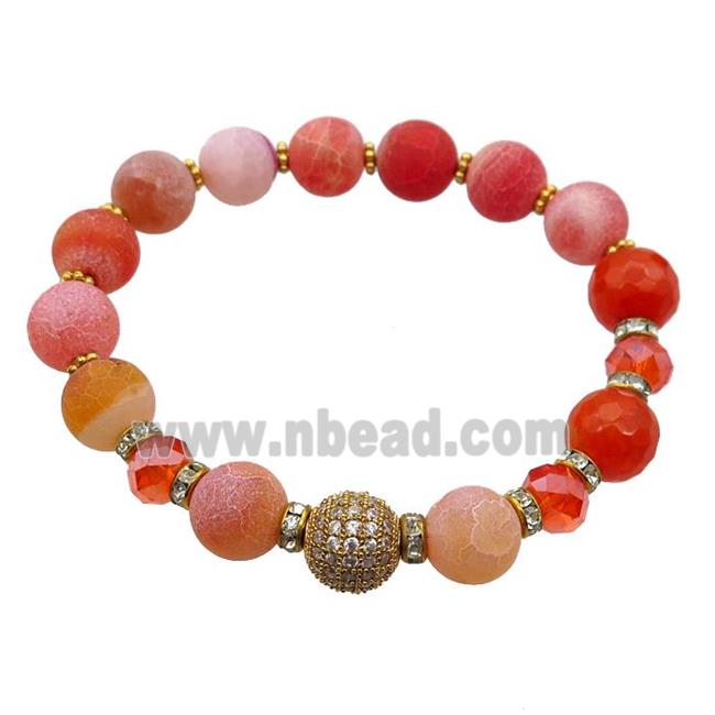 red crackle agate bracelet, stretchy