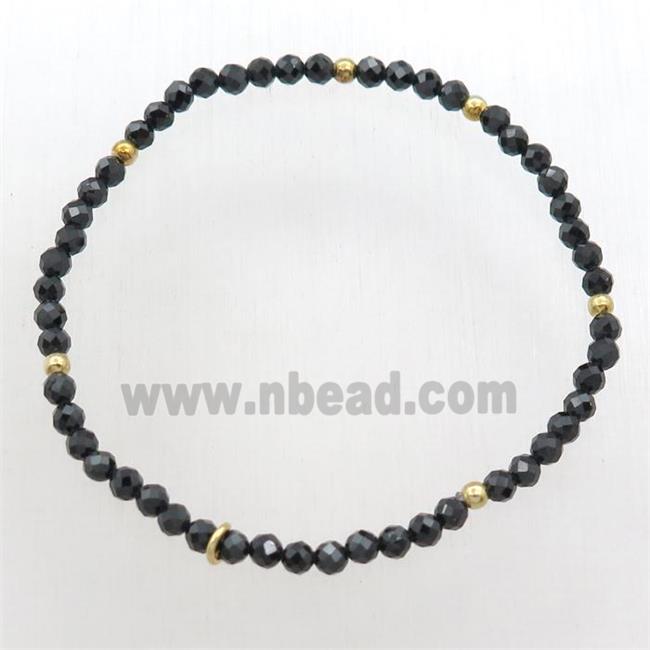 black Spinel Bracelet, stretchy