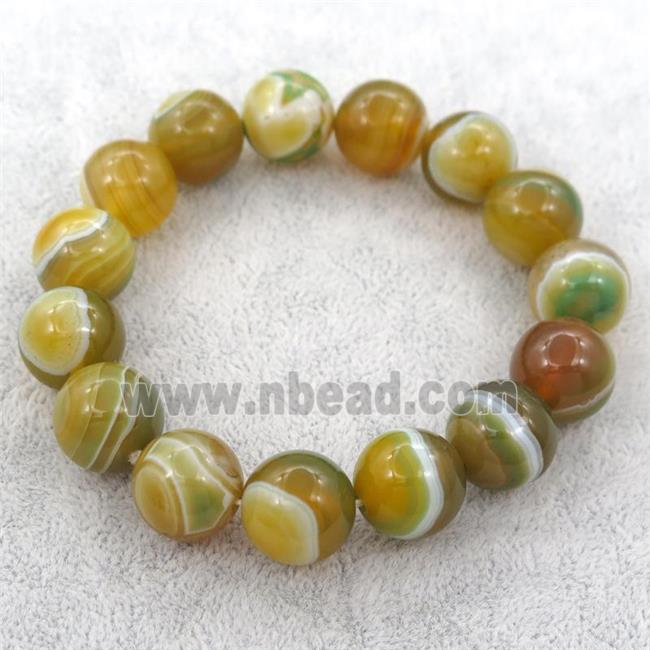 olive striped agate bracelet, stretchy