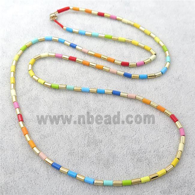 alloy necklace, enameled