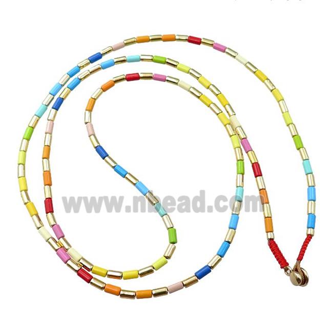 alloy necklace, enameled