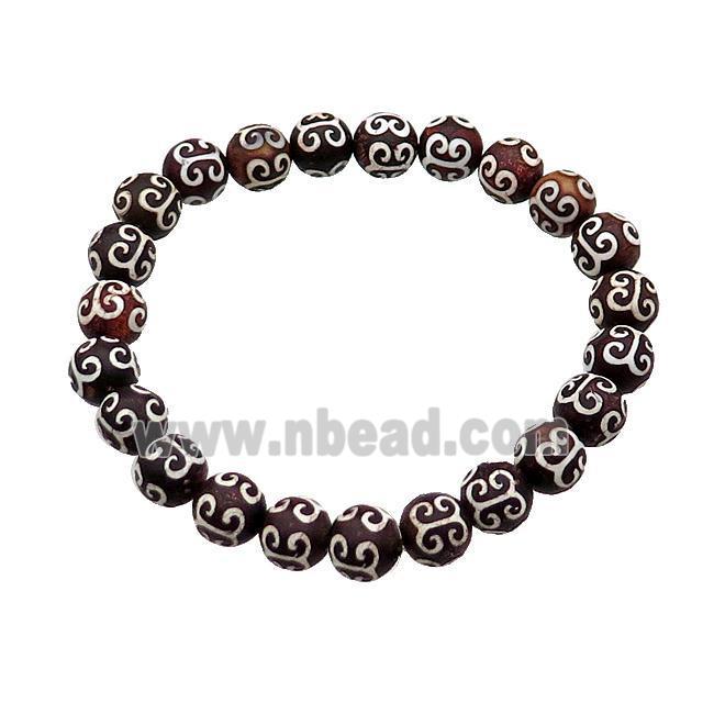 stretchy Tibetan Agate Bracelet round