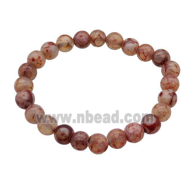 stretchy Tibetan Agate bracelet Evil Eye round