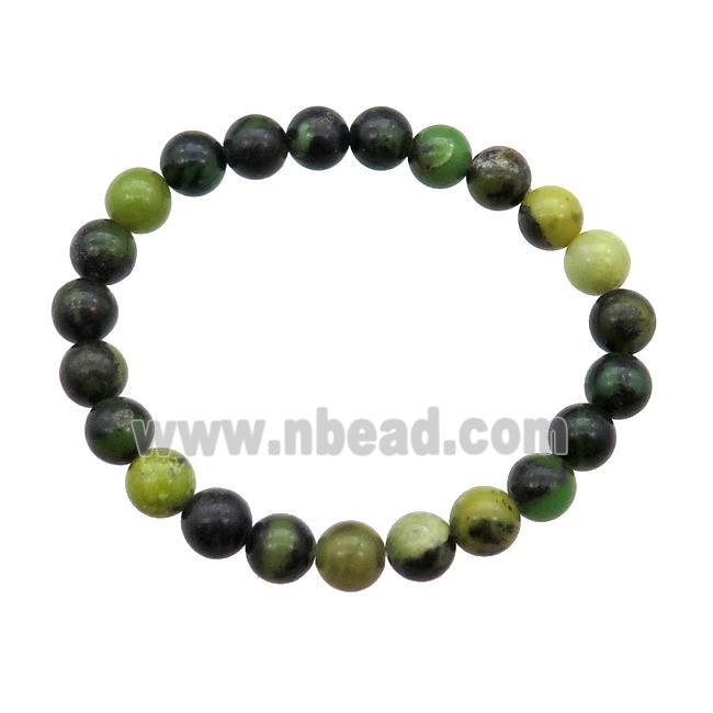 Chinese Chrysoprase Bracelet Stretchy Round