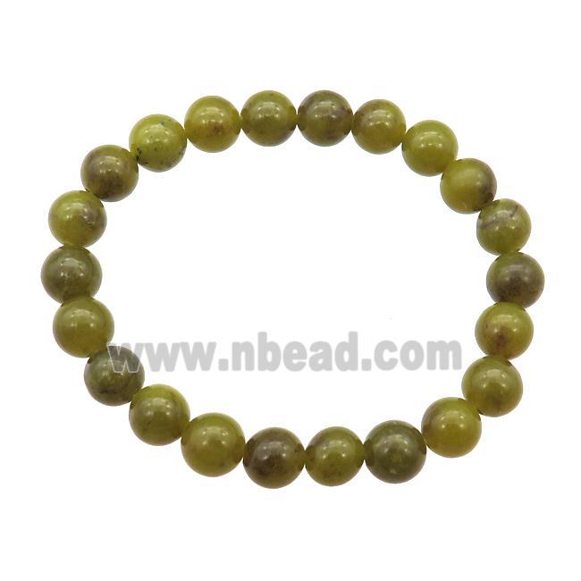 Lemon Chrysoprase Bracelet Stretchy Round