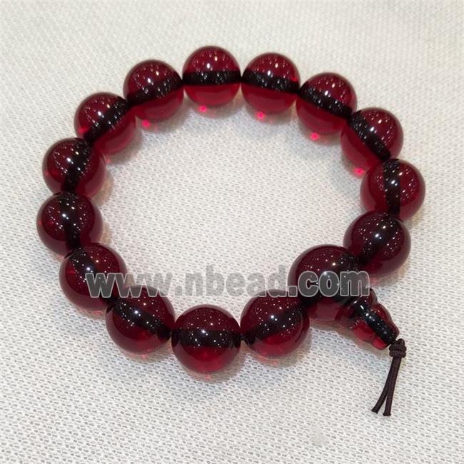 Red Resin Bracelet Stretchy