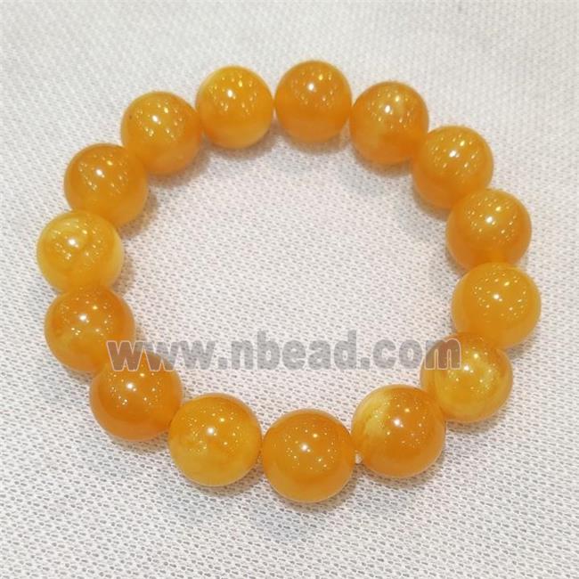 Orange Resin Bracelet Stretchy