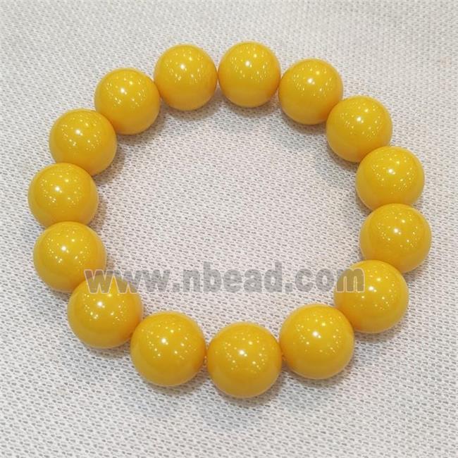 Yellow Resin Bracelet Stretchy