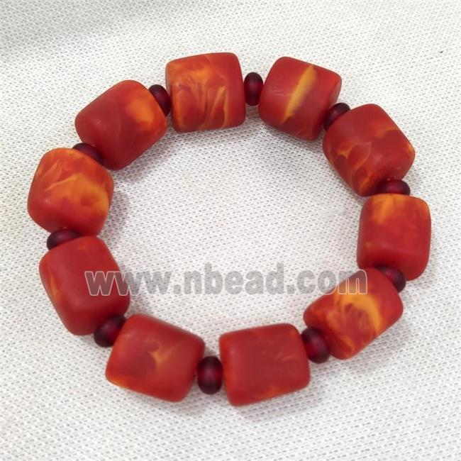 Resin Bracelet Stretchy Red