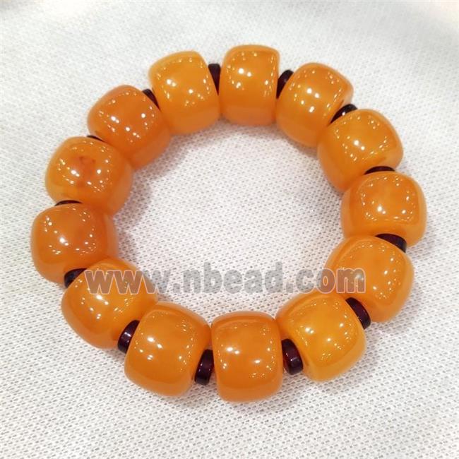 Resin Bracelet Stretchy Orange