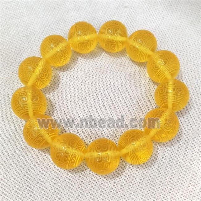 Resin Bracelet Stretchy Yellow