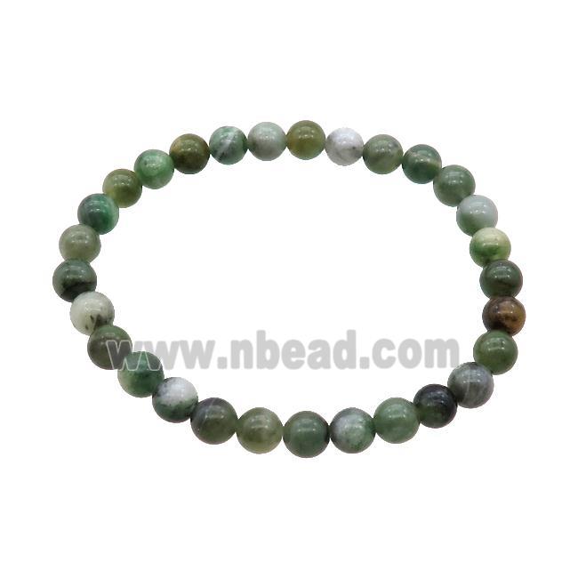 Natural Sinkiang Jadeite Bracelet Stretchy