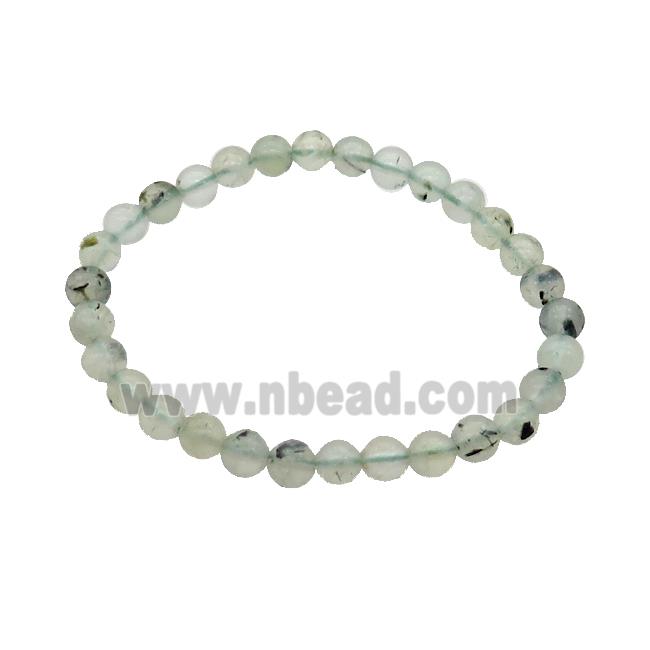 Green Prehnite Bracelet Stretchy Round