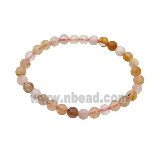 Yellow Hematoid Quartz Bracelet Stretchy