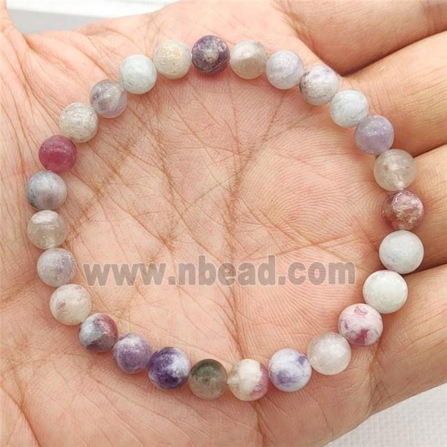 Natural Plum Blossom Tourmaline Bracelet Stretchy C-Grade