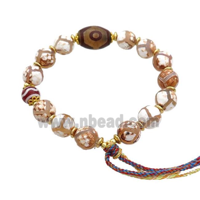 Tibetan Agate Bracelets With Tassel Stretchy