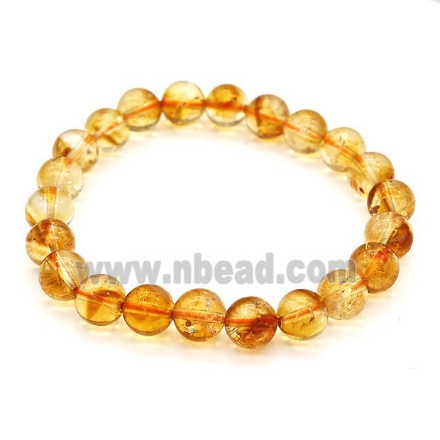 Natural Yellow Citrine Bracelets Stretchy