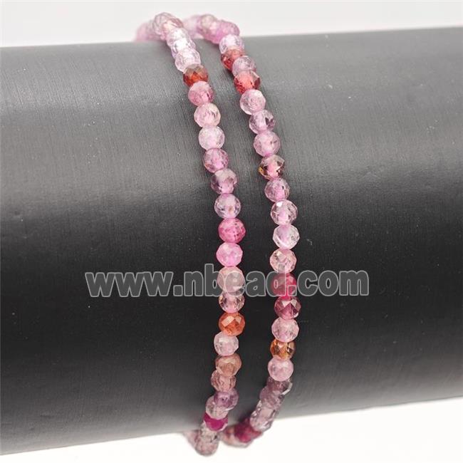 Natural Spinel Bracelet Multicolor Faceted Round Stretchy