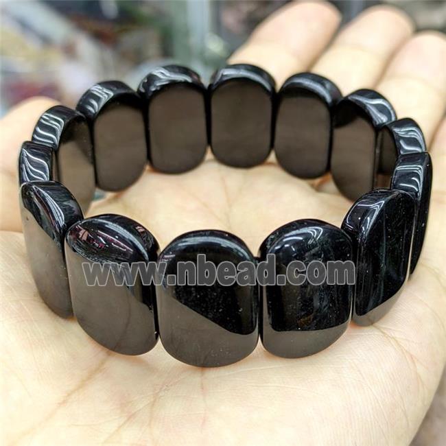 Natural Black Obsidian Bracelet Stretchy