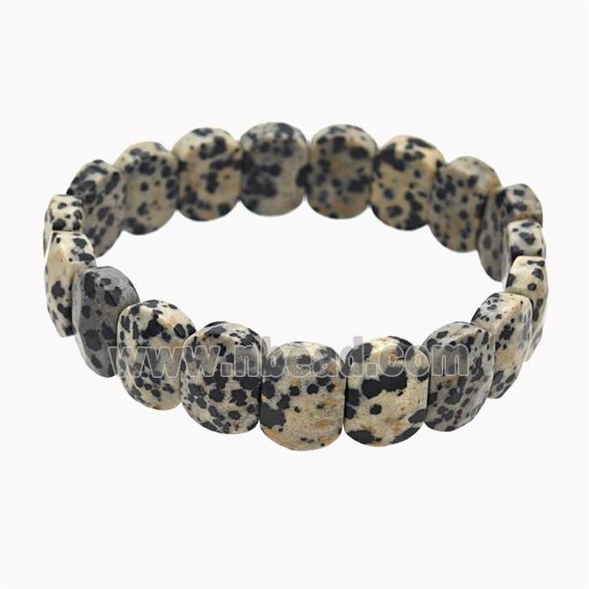 Black Dalmatian Jasper Bracelet Stretchy