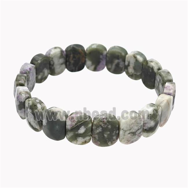 Green Tree Agate Bracelet Stretchy