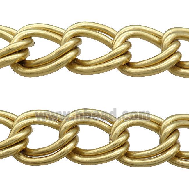 Aluminium Chain Double Matte Gold Plated