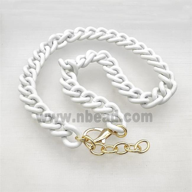 Aluminium Necklace White Painted