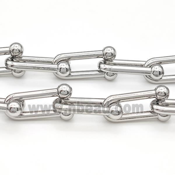 Alloy Chain U-Shape Platinum Plated